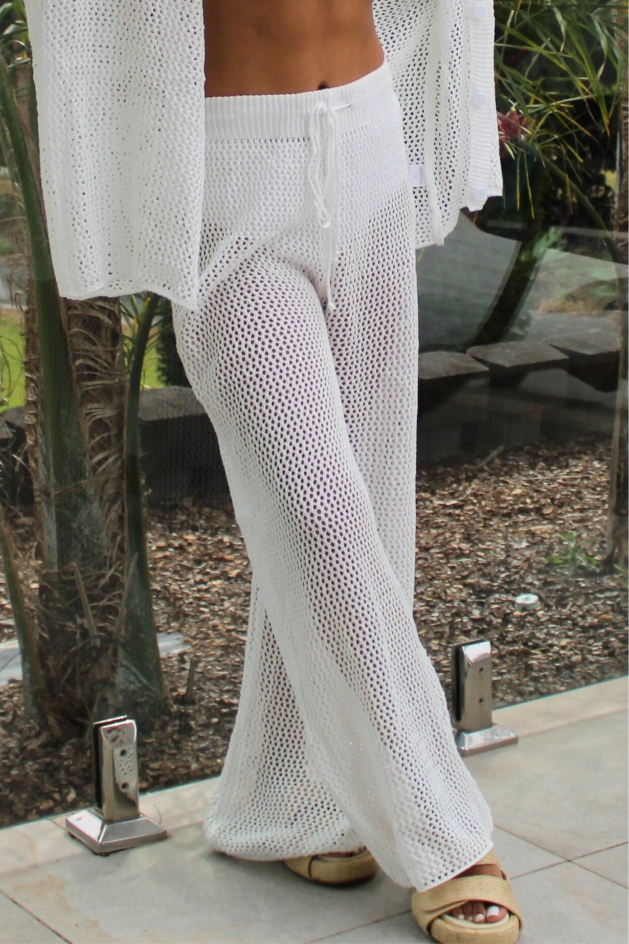 Beach House Coastal Pants - White - 7ASIDE