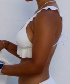 Poolside Ocean Tide - White Bikini Top