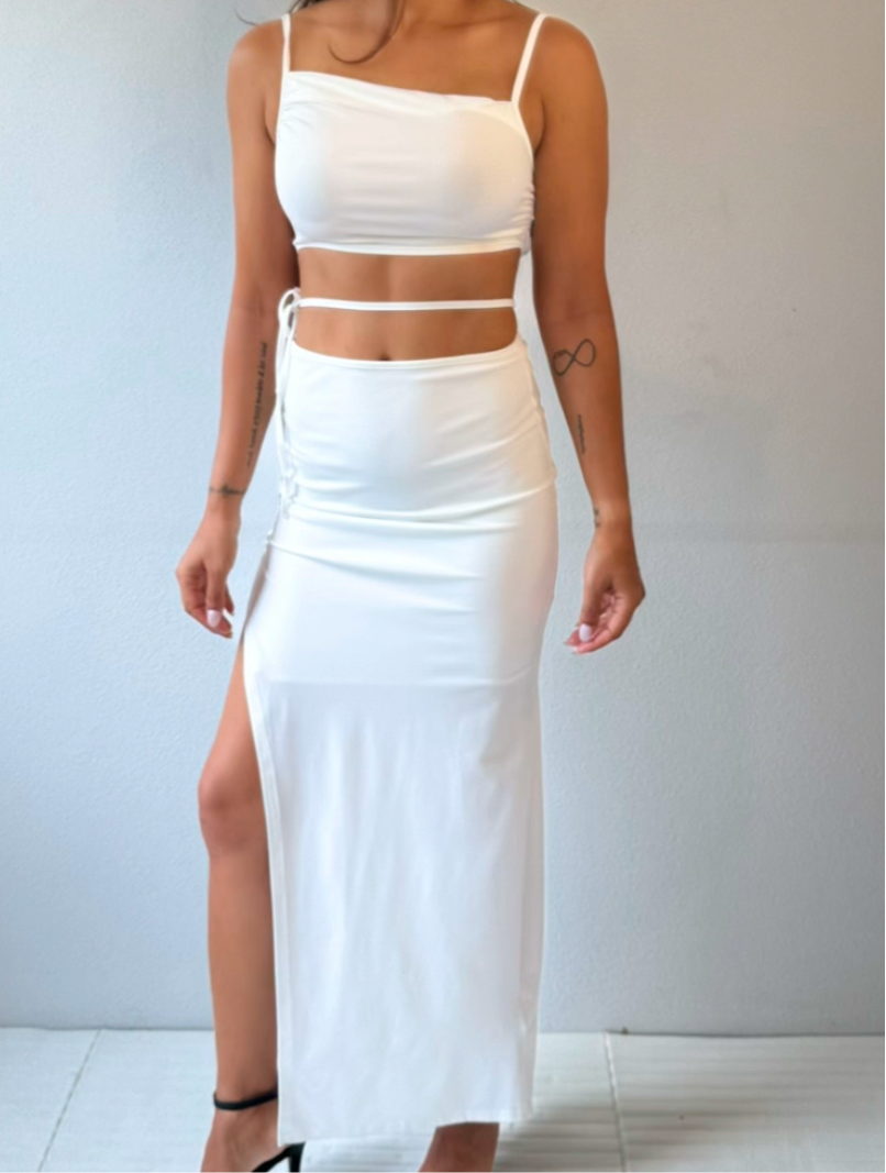 Kayla Evening Dress - Snow White - 7ASIDE