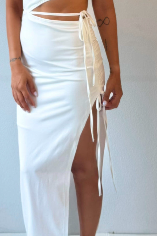 Kayla Evening Dress - Snow White - 7ASIDE
