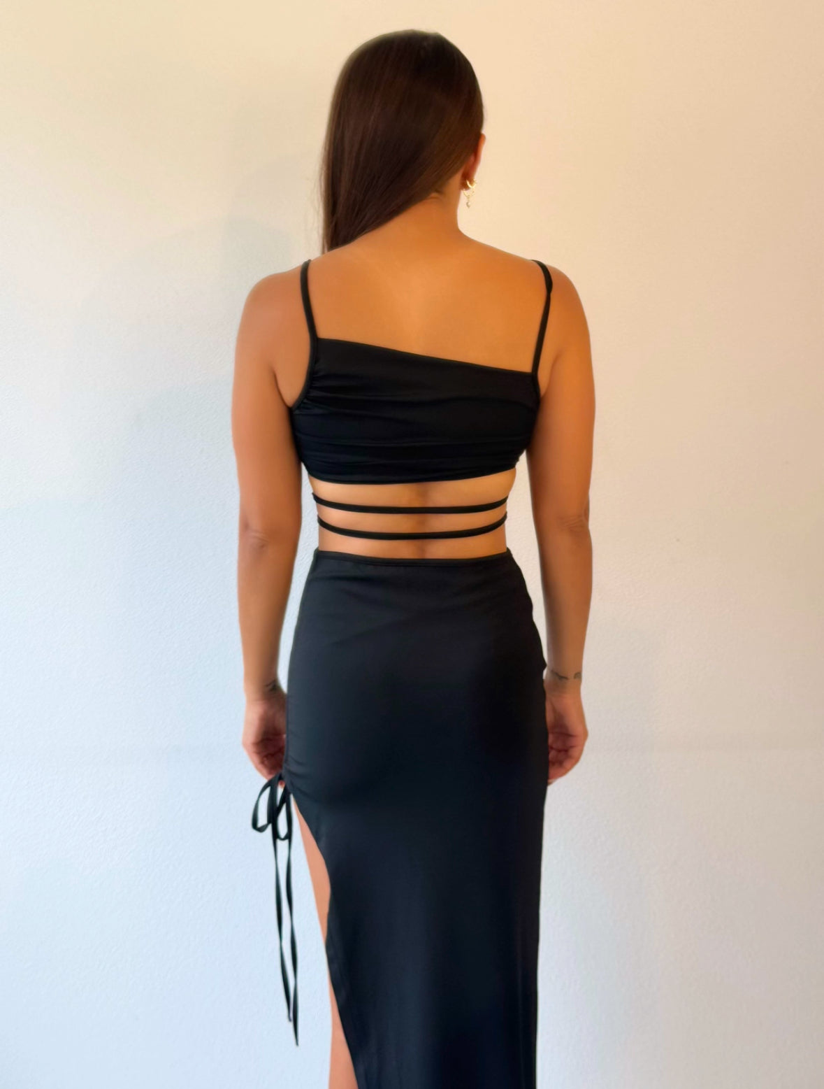 Kayla Evening Dress - Midnight Black - 7ASIDE