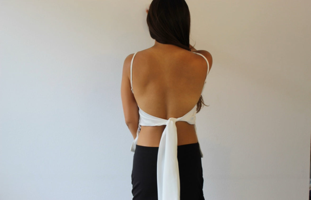 Sara Tie-back Top - White