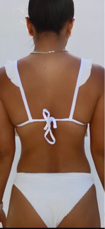 Poolside Ocean Tide - White Bikini Top